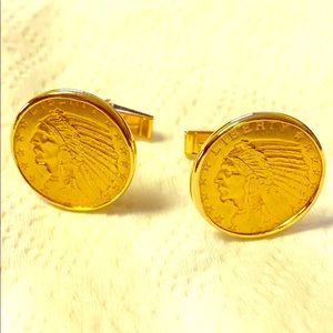 Cufflinks 22K coin  and 14K bezel